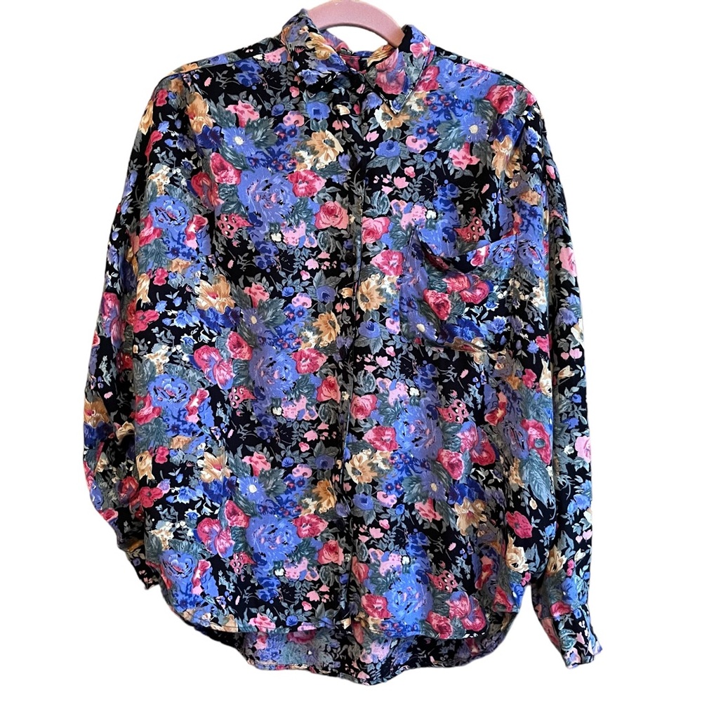 David Benjamin Collection Vintage 90s Floral Long Sleeve Button Up Shirt